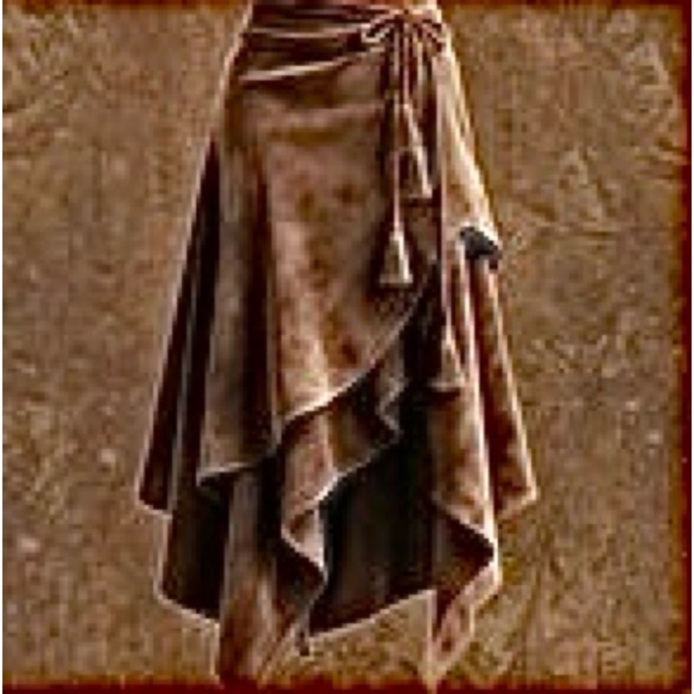 🆕Elegant Vintage Western Brown Irregular Hem Women's Skirt. Size XL. NWT.